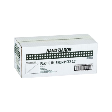 Handgards Handgards 3.5" Black Plastic Tri-Prism Pick, PK2500 305210229